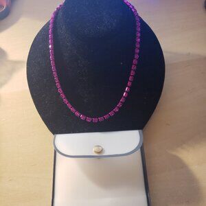AVA Necklace  (fushia)